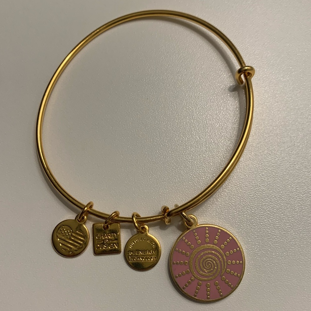 Alex and Ani 2013 Gold Spiral Sun Charm Bangle